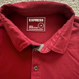 NWOT Express Men’s Deep Red Polo Size L Moisture Wicking